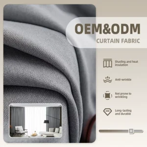 High Density Polyester Jacquard Blackout Curtain Fabric Hotel Quality Luxury Fabric By The Roll