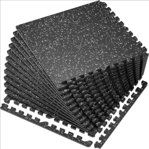 High Density Rubber Top Exercise Equipment Mats EVA Foam Mats with Rubber Top Interlocking Gym Flooring for Home Gym