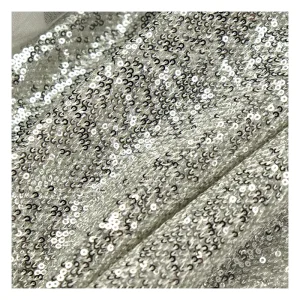 High Density Silver Sequin Embroidered Eco Friendly Breathable Fabric for Boys’ Swimwear Accessories