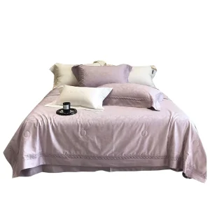 High-End 60S Cotton Summer Quilt Queen Size Lightweight Cooling Comforter High Density Breathable Smooth Bedspread 1pc