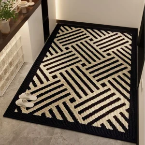 High End Dirt Resistant Square Entrance Doormat Washable Non Slip Low Profile Thin Rubber Backed Trapper Absorbent Door Mats