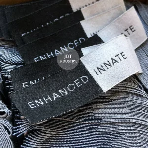 High End Eco Friendly Custom 100 Polyester Yarn Threads Main Woven Fabric Label in Garments