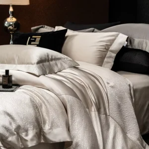 High End Light Luxury Bare Sleep Grade 100 Count Jacquard Bedding Set Delicate Comfortable Luxury Bed Sheets