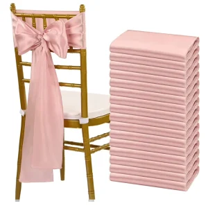 High End Satin Wedding Bow Chair Back Sashes & Covers for Banquet Parties Multiple Colors Available