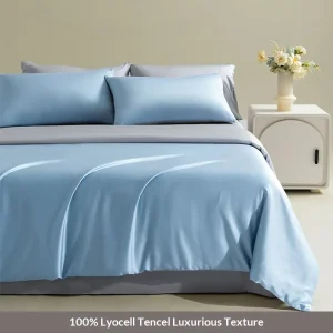 High End Summer Bedding Set Light Luxury Solid Color Lyocell Fiber Sheet Pillowcase