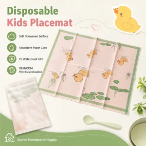 High Grade Disposable Children Placemat 40cm Wide Custom Length & Logo Printing Factory Offer with Customized Box Made in China
