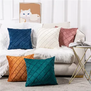 High Grade Dutch Velvet 3D Square Living Room Sofa Hotel Home Decor Short Fluff Light Luxury Pillow Case Cushion Pillow Cover