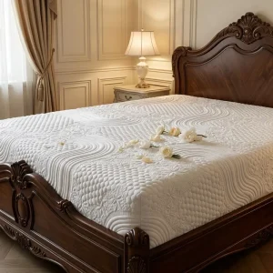 High Level Jacquard Mattress Fabric White 360Gsm Jacquard Polyester Spandex Sofa Mattress Fabric Pillowcase