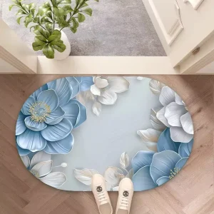 High Modern Bath Mat Custom Floral Design Washable Diatom Mud Carpet for Home Kitchen Door Toilet
