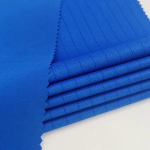 High Performance ESD Anti static Woven Fabric 88% Polyester 12% Spandex Dyed Industrial Work Uniform Garment Fabric