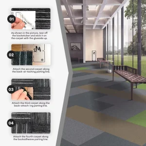 High Pile Carpet Tiles Flooring Square Polypropylene Modern Style Cut Pile Carpet Tiles