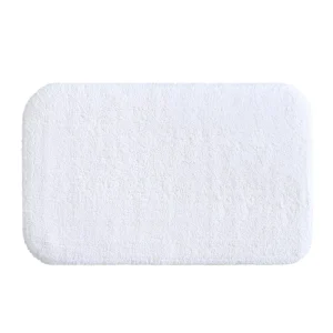 High Pile Shaggy Cotton Bath Mat Solid Color Absorbent Non Slip Soft Fluffy Bathroom Floor Rug