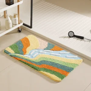 High Pile Thick Absorbent Bath Rugs Non Slip Door Mats for Bathroom Rubber Bathroom Mat