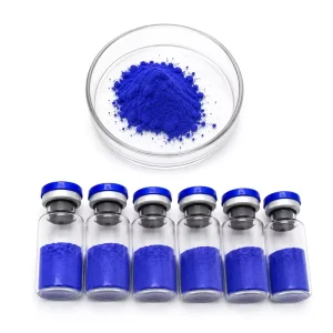 High Purity 99% GHK-Cu Copper Peptide 50mg/100mg Cosmetic Grade Blue. Supplied From Chinese Factory Fast Shipping.