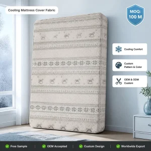 High QMAX PE Cool Touch Feeling Breathable Eco Friendly Jacquard Knitted Fabric Animal Pattern for Home Textile Mattress Cover