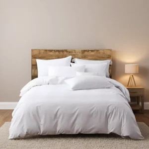 High Quality 100% Cotton Woven 4-Piece Bedding Set Eco-Friendly 300tc All-Season Flat Sheet Fitted Sheet Duvet Cover
