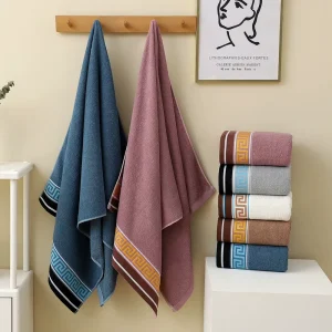 High Quality 100% Cotton Woven Solid Color Bath Towel Soft & Comfortable for Family Bathrooms and Hotels