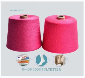 High Quality 100% Polyester Eco Friendly Recyclable Raw Yarn 32s 21s Ring Spun Embroidery Weaving Socks Knitting Sewing