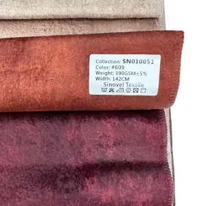 High Quality 100% Polyester Embossing Classic Holland Velvet Sofa Fabric for Home Textile Upholstery