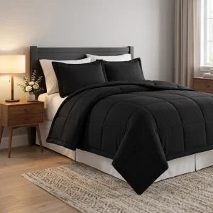 High Quality 100% Polyester Hotel Home Bedding Set Solid Bed Luxury king Size Comforter Set