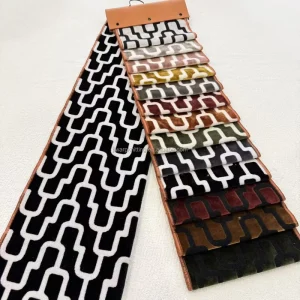 High Quality 100% Polyester Knitted Jacquard Velvet Fabric for Home Textile Furniture EN Certified Soft Hand Feeling