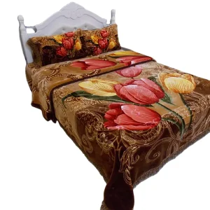 High Quality 100% Polyester Printed Embossed 2ply Middle East Market 4/5/6/7 PCs Cloudy Raschel Blanket Bedding Sets