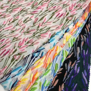 High Quality 100% Polyester Woven Customize Fashion Yarn Dyed Brocade Jacquard Fabrics for Dress