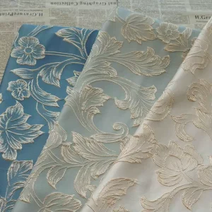 High Quality 100%polyester Woven Yarn Dyed Customize Fashion 3D Gold Flower Yarn Dyed Brocade Jacquard Fabrics