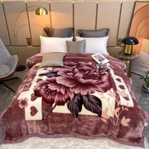 High Quality 2 Ply 100% Polyester Soft World Class Raschel Bed Blanket Korean Blanket