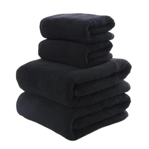 High Quality 21s/2 Black Cotton Gym Towel Bath Washcloth