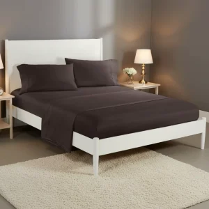 High Quality 4-Piece Full Size Bed Sheet Set Plain Fitted Bed Sheet Polyester Knitted Technique for Home Hotel Solid Pattern
