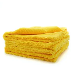 High Quality 400GSM Customization 40x40cm Dual Pile Loop Edgeless Lint free Soft Microfiber Detailing Cleaning Car Wash Towel