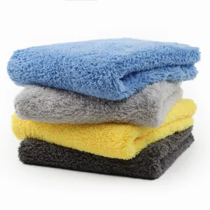 High Quality 500GSM Edgeless Car Towel Coral Fleece Plush Towel for Car Wash Absorbent Microfiber Detailing Car Drying Towel