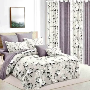 High Quality 6/8/10/12 Piece Twin Size Printed Bed Sheets Set Luxury All Season Curtain Bedding Set