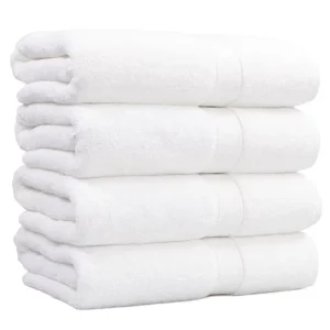 High Quality 600gsm 100% White Cotton Bath Towel Luxury Square Plain Design for Hotels Spa Woven Technique China Factory Direct
