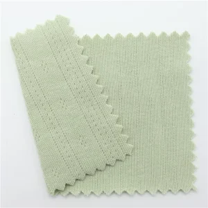 High Quality 95%Organic Cotton 5%Spandex 180gsm 1*1 Rib Jacquard Fabric Skin Soft Feeling Knit Cotton Fabric for Kids Pajama