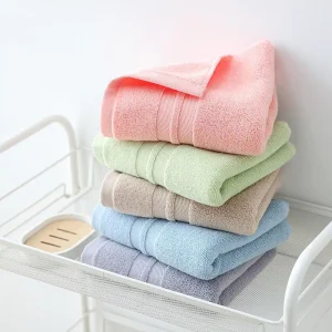 High Quality All Cotton Bath Towels & Washcloths Thickened Enlarged Quick-Dry Solid Color with Strong Water Absorption