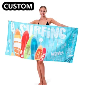 High Quality All Season Sublimation Big Quick Dry Personalized Custom Material Modern Wearable Beach Towel Logo