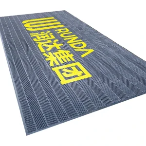 High Quality Anti Slip Door Mat with Luxury Striped Polyester Surface Washable Rubber Bottom Floor Mat for Entry