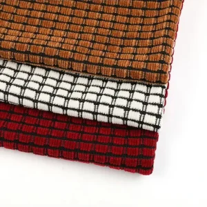 High Quality Anti static Blackout Knitted 100% Polyester 300gsm Yarn Dyed Chenille Jacquard Fabric Crystal Super Soft Flame Sofa