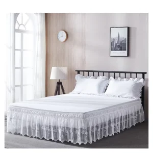 High Quality Around Elastic Pleats Lace Bed Skirt Set