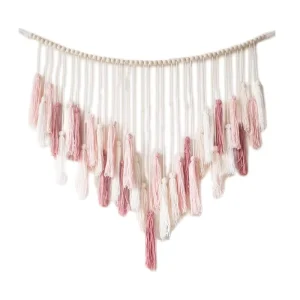 High Quality Art Deco Macrame Lantern Handmade Wall Hanging Wedding Christmas Decorative Wood Multi piece Wall Tapestry