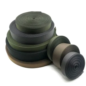 High Quality Black Herringbone Style Webbing Tape Strap Plain Weave High Tenacity Nylon Tactical Outdoor Bags