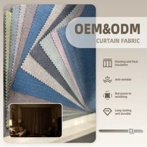 High Quality Blackout OEM&ODM Durable Drapey Solid Color Fabric 100% Polyester Curtain Fabric Used For Hotel