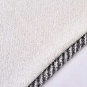 High Quality Breathable Solid Boucle Tweed Fabric Soft Textured Woven Material for Winter Coats and Jackets