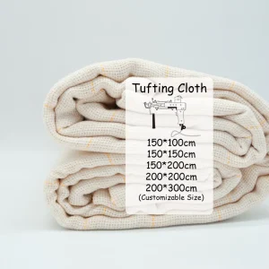 High Quality Breathable Woven Medium Weight Net Fabric Customized Sizes Polyester Cotton Blend Plaid Tufting Cloth Handmade Rugs