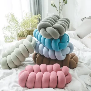 High Quality Chunky Acrylic Knitted Throw Pillow for Sofa and Home Decorative Living Room