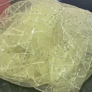 High Quality Colorful Background with Cross sequined Lace Fabric for Wedding Dress
