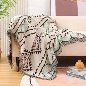High Quality Cotton Raschel Woven Throw Blanket Personalized Bed Sofa Decor for Home Use Factory Price