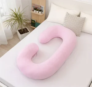 High Quality Custom Color C Shaped Cotton Pregnancy Pillow Long Full Body Quilted Removable Soft Sleeper for Pregnant Women